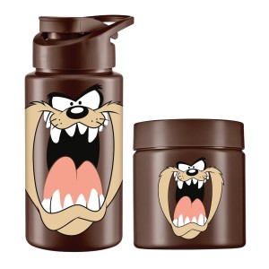 Kit Pote Organizador e Squeeze do Taz dos Looney Tunes