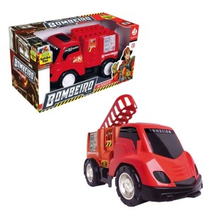 Brinquedo Caminhão De Bombeiros Com Escada E Adesivos