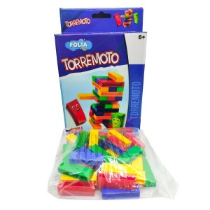 Brincadeira de Criança Jogo Torremoto Empilhar Equilíbrio Clássico Caiu Perdeu 39  Peças